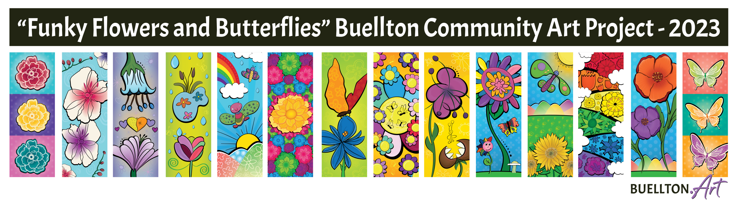 Funky Flowers and Butterflies - A Buellton, CA Community Art Project